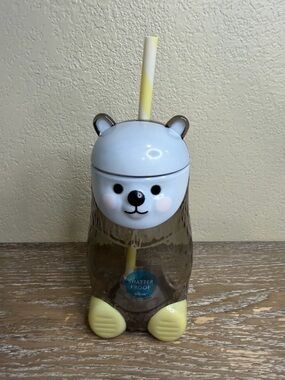 10 fl oz Figural Hedgehog Tumbler with Straw Gray - Pillowfort